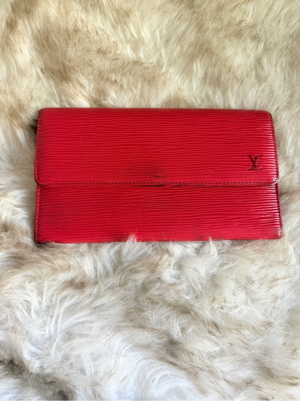 Louis Vuitton Red Epi Leather Card Wallet